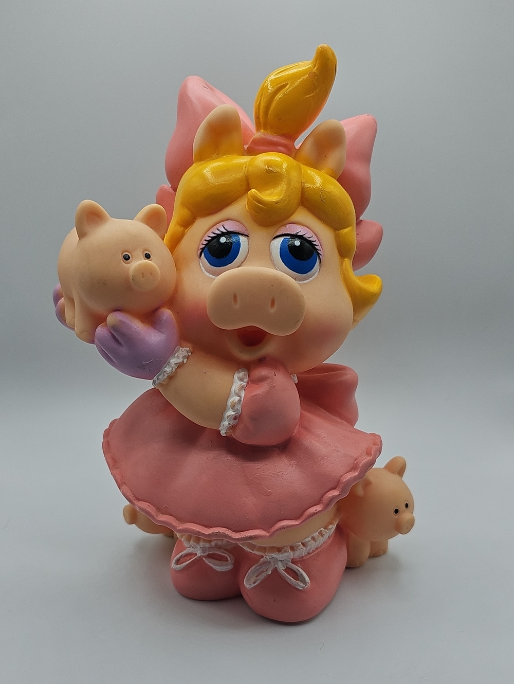 Vintage 1989 Vinyl Piggy Bank Baby Miss Piggy Muppet Babies.